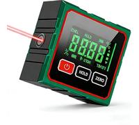 Digital Angle Finder,4-Side Strong Magnetic Digital Angle Gauge with Dual Laser, IP54 Waterproof Inclinometer Level with LED Display, Table Saw Miter Protractor, Woodworking Measuring Tools
