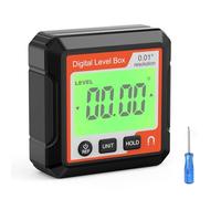 Digital Angle Finder Gauge with Magnetic Base and Backlit LCD Display Angle Ruler 4 of 90 Degree for Woodworking Automotive Repair (Red and White)