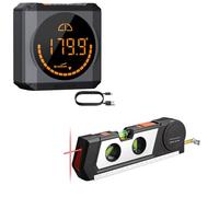 Digital Angle Finder LED Rechargeable Level Box Protractor & Laser Level Multipurpose Cross Line Laser 9.8 feet Measure Tape Ruler