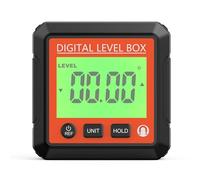 Digital Angle Finder Magnetic Portable Level Box for Woodworking Engineering ABS Red 4 * 90° for Home Garage Workshop (Red)