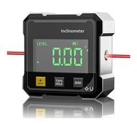 Digital Angle Finder with Electronic Laser, 2025 Upgraded 4-Side Strong Magnetic Angle Gauge, Cube Inclinometer, Table Saw Miter Protractor, Woodworking Measuring Tool, Level Box for Hanging