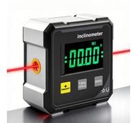 Digital Angle Finder with Electronic Laser, Digital Angle Finder Protractor Inclinometer, 4-Side Strong Magnetic Angle Gauge, 4×90° High Accuracy Cube Inclinometer for Woodworking Construction & DIY