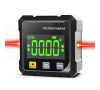 Digital Angle Finder with Laser, 4-Side Magnetic Digital Laser Level and Angle Finder, Digital Angle Gauge, Waterproof Inclinometer with LCD Display, Woodworking Measuring Tool