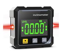 Digital Angle Finder with Laser, 4-Side Magnetic Digital Laser Level, IP54 Waterproof Inclinometer Level, Waterproof Inclinometer with LCD Display,USB Charging, Woodworking Measuring Tool