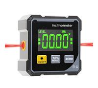 Digital Angle Finder with Laser,Laser 4 Side Strong Magnetic Digital Angle Gauge Protractor with LCD Display Magnetic Base,USB Rechargeable Magnetic Digital Spirit Level for Woodworking Construction