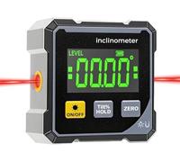 Digital Angle Finder with Laser, LCD Display 4 Side Strong Magnetic Digital Spirit Level Angle Gauge Protractor, IP54 Waterproof for Woodworking Construction, DIY