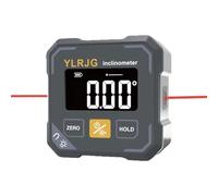 Digital Angle Finder with Laser Level, 4-Sided Magnetic Digital Level Box and Inclinometer, 360° Mini Electronic Protractor for Woodworking, Construction, Table Saw, Miter Saw Measuring Tool