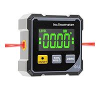 Digital Angle Finder with Laser Level, Magnetic Inclinometer & Protractor - 0-360° High Precision Measurement - IP54 Waterproof - for Woodworking, Construction, Metalworking