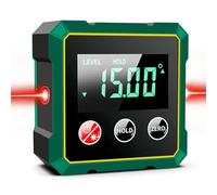 Digital Angle Finder with Laser, USB Rechargeable Magnetic Digital Spirit Level, Strong Base & LCD Display Backlight Protractor Inclinometer for Woodworking Construction