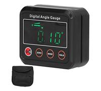 Digital Angle Gauge High Accuracy Multifunctional Angle Instrument LED Automatic Level Ruler with Alarm Function for Woodworking Leveling Black ABS 60x67mm