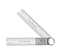 Digital Angle Ruler Protractor Stainless Steel 360 Degree Measurement With Data Hold And Reverse Display For Construction Woodworking Black(blue)