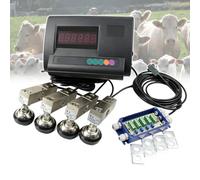 Digital Animal Scale Kit, 5 T High Precision Indicator Floor Platform Vet Weighing Set with 4-Wire Junction Box & Waterproof Sensors for Livestock, Cows, Pigs, Sheep, Dogs