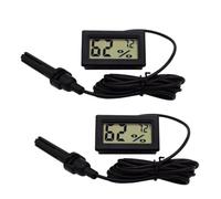 Digital Aquarium Thermometer Hygrometer for Fish Tank, Reptile and Vivarium, Temperature and Humidity Gauge with Probe, 2 Pack