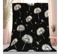 Digital Art Abstract Dandelion Throw Blanket, Black Sofa Fluffy Blanket Bed Throw for Bedroom - Soft Lightweight Gifts for Children men women birthday Gifts 220 x 240 cm