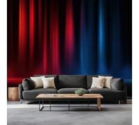 Digital Art Photo Wallpaper Red and Blue Gradient Stripes Hexagons Art 3D Wall Paper, Large Wall Murals Hd Printing Water Proof for Living Room Bedroom Bathroom Kitchen 300 x 210 cm