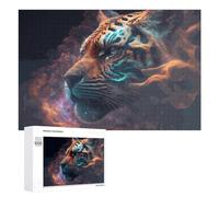 Digital Art Tiger in Abstract Colors -1 Puzzle for Adults, 1000 PCS, Illustrated Jigsaw Edition, A Detailed Puzzle Experience for Adult Hobbyists