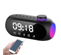 Digital Audio Clock - LED Time Display, Smart Desk Alarm Unit, Rechargeable Music Speaker Device, Modern Bedside Timer System | Interior Decoration for Study Lounge Apartment