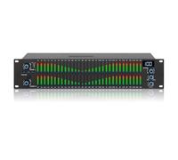 Digital Audio Equalizer, 2U 3-Channel Graphic EQ-31 Band Dual Output with Bass Control & LCD Display for DJ Stage Professional Sound,Black