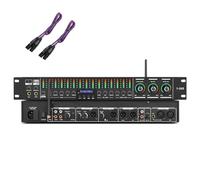 Digital Audio Equalizer, Professional Pre-Stage Effector with Bluetooth USB, One-Click Anti-Howling, Independent Microphone/Music/Reverberation Adjustment for Events