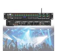 Digital Audio Equalizer, Professional Preamplifier with 5-Channel Microphone Interface, One-Click Anti-Howling, Independent Mic/Music/Reverb Adjustments for Events