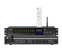 Digital Audio Processor with Anti-Howling, Spectrum Display, Remote Control, USB MP3 Bluetooth Playback for Karaoke Mixing and Reverberation