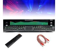 Digital Audio Stereo Graphic EQ, 31-Band EQ Digital Equalizer, with LED Spectrum Display, 10 Preset Effect Outputs, 12 Rhythm Patterns, Noise Reduction, for Recording Studio