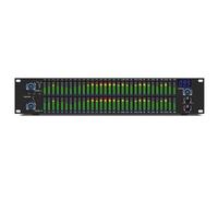 Digital Audio Stereo Graphic EQ, 31-Band Stereo Graphic EQ, 2-Channel Graphic Equalizer, with 10 Preset Effects, Automatic Noise Reduction, Low/Mid/Treble Independent Adjustment(Black)