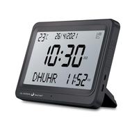 Digital Azan Clock with Full 5 Prayer Times - Worldwide City Support, Adjustable Azan Volume, Auto Time Sync, Easy Setup for 6000+ Cities Islamic Prayer Clock with Sound