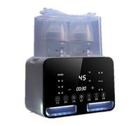 Digital Baby Constant Temperature Milk Heater with Smart Touch Screen, Black and White, Dual Bottle Design, LCD Display, Temperature Control, 19x12x46cm