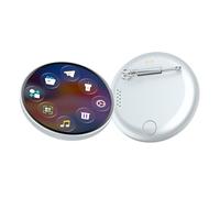Digital Badge - 1.85-Inch Screen Soccer Photo Display, Touchscreen Digital Anime Pin with Customizables Uploads, Wearable Smart Brooch, Electronic Name Tag, Tech Accessory for Fans and Cosplay Events