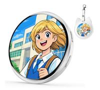 Digital Badge, Ita Bag Digital Pin Badge Accessories, Anime Convention Essentials with Smart Display and Bluetooth, Kpop Concert Gear, Gaming Setup Decor (White)