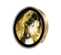 Digital Badge Photo Video, 1.85 Inch HD Touchscreen Pixel Button, Round Electronic Display Badge with Animation, Fun Desktop Gadget for Home, Office, Tabletop Cosplay Activities