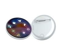 Digital Badge Pin, Smart Wireless Anime Digital Badges, Dynamic Display With 30-Hour Battery Life, for Anime/Star/Football Team Fans B-adge(White)
