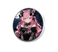 Digital Badge Pin, Wearable LED Display, 2.0 x 2.0 Inch Smart Device with Touchscreen, Vivid Mini Multimedia Player, Electronic Brooch with Animation Style, Visual Media Tool for Anime Fans