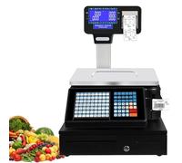 Digital Barcode Label Printing Scale, Dual-Sided Display Electronic Price Printer for Food, Meat, Deli, and Fruit Markets