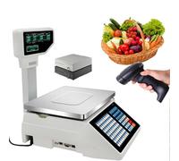 Digital Barcode Label Printing Scale with Commercial Double-Sided Display, Ideal for Pricing Meat, Food, and Delicatessen