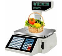 Digital Barcode Printing Scale With Thermal Printer, Double-Sided Display, 63 Shortcut Keys For Efficient Weighing And Labeling In Retail And Warehousing,Machine