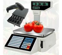 Digital Barcode Scale with Double Screen Display for Accurate Pricing and Label Printing in Supermarkets