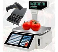 Digital Barcode Scale with Double Screen Display for Supermarket Trade - Price Computing System, Accurate Measurement and Easy-to-Read Display