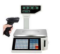 Digital Barcode Scales with Label and Receipt Printer,Commercial Counting Scale for Retail Store & Supermarket,Dual LCD Displays,66LB/30KG Capacity(B)