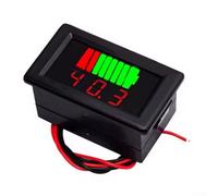 Digital Battery Gauge for 12V 24V 36V 48V 60V 72V Vehicles Featuring 8-Step Visual Power Indicator and Accurate DC Voltage Measurement from 6V to 100V (water proof red)