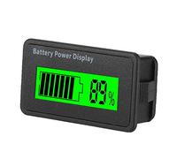 Digital Battery Tester 12 V 24 V 36 V 48 V LCD Universal Battery Capacity Meter Waterproof Digital Battery Indicator Voltmeter (Green)