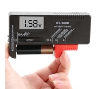 Digital Battery Tester Universal Household Battery Checker for AA AAA C D 9V 1.5V Button Cell Batteries,LCD Digital Battery Tester Volt Checker Multi Size (Model: BT-168D)