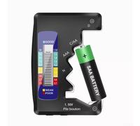 Digital Battery Tester with LCD Bar Graph Display for AA, AAA, C, D, N, 9V (PP3/6F22), and 1.5V Button Cell Batteries - ABS Housing, 92 x 63 x 14