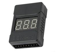 Digital Battery Voltage Meter for 1 8S Lipo Li ion LiFe with Low Voltage Alarm Setting from Off to 3 8V and Total Voltage Range to 36V