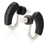 Digital Behind-the-Ear Sound Amplifiers (Pair) - Compact Personal Audio Enhancers with Noise Reduction, Volume Control & Comfortable All-Day Fit - Black