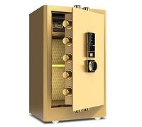 Digital Biometric Fingerprint Safe - Steel Cash Vault with Numeric Keypad Emergency Lock for Home Security Protect Valuables & Cash Fireproof Security Box