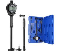 Digital Bore Gauge, 18-160mm, 0.01mm Resolution, 150mm Depth, 23 Anvils | ±0.02mm Accuracy, Self-Centering 2-Point Design, mm/inch LCD, for Cylinder Wear, Taper, Ovality & Engine Rebuilding