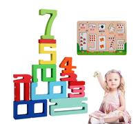 Digital Building Blocks, Building Blocks Number | 1 to 10 Numbers Wooden Stacking Block, Learning Activities for Kindergarten, Fine Motor Toy for 3 Year Olds