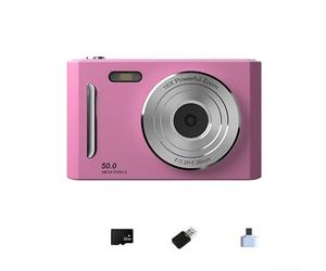 Digital C-amera 4K 64MP with 8X Zoom, Portable CCD Camera for Photography and V-logging, Entry-Level Webcam for Students and Teens, Travel Selfie Cam(Purple 32G)